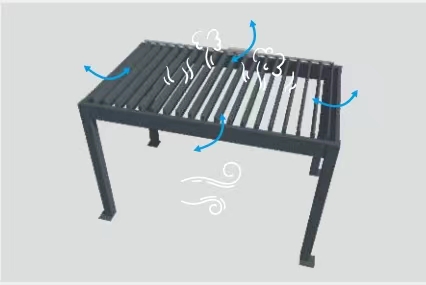 通過空氣對流把熱氣快速從頂部帶走，實現(xiàn)通風(fēng)散熱功能